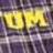 Pixelated yellow 'OM' text on dark plaid background with purple displaying bold yellow text phrases and repeated '#95' symbols