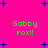 Bright pink background with scattered blue plus signs and green text reading "Gabby rox!!" in four locations.