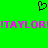 Green background with a black pixelated heart symbol above pink text reading '!TAYLOR!TAYLOR!' in bold, blocky letters.