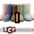 Animated sequence showing UGG boots with text variations: 'UGG' in red, 'UGGS' in green, and a heart symbol with '3' inside a black arrow.