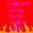 Red background with purple text reading 'MollyA17 Loves Super Clubs Plus' and orange flames at the bottom.