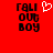 Red background with black pixelated text 'FALL OUT BOY' and a white heart symbol above the right side of the text.