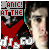 identical pixelated images showing a person with dark hair and light skin, overlaid with red 'X' symbols, white text reading "PANIC AT THE DISCO," and gray text fragments