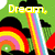 Pixelated rainbow and cloud scene with changing text overlays across four