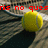 Pixelated image with red text 'ris no ques' at top, yellow sphere on dark background with light streaks.
