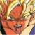 Pixelated close-up of a character with orange skin, dark eyes, and an open mouth showing teeth against a blurred background.