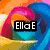 Six distinct background designs each feature the text "Ell@E" in a black rectangular box with white lettering and a pixelated cursor symbol replacing the '@'.