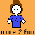 Animated contact sheet of a pixelated character in blue dress with changing chest size across 25 frames on orange background, each frame labeled "more 2 fun" below.