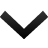 Black V-shaped icon with smooth gradient fill on light gray background, rendered in pixelated style with soft edges.