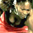 Pixelated static icon showing a tennis player in mid-swing with red and green color accents on a light background.