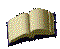 Animated sequence of an open book icon with pages turning through multiple states from fully open to closed.