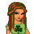 Animated contact sheet showing a pixel-art character with green shamrock shirt and striped headband, surrounded by