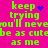 Bright pink background with green text reading 'keep trying you'll never be as cute as me' and animated blue pixel symbols changing between heart, star, and dot patterns.