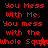 Red pixelated text on black background repeats 'You Mess With Me, You mess with the whole Squ' across two with a red star symbol replacing part of 'Squad'