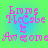 Pixelated text reads 'Emme McCabe is Awesome' in pink on a green-to-blue gradient background with visible pixelation and color bleeding.