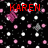Black background with scattered white and pink dots, two red text labels 'KAREN' and '<3', one red label 'anna', and a gray rectangular overlay.