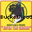 Yellow background with circular black-and-white graphic and pixelated text reading "Buckethood Enter The Chicken" across the image.