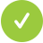 Green circular icon with white checkmark symbol centered on solid background.