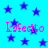 Blue star pattern background with pink text repeating 'Kafecto' in four positions, rendered as pixelated digital art.