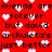 Red background with black text repeating 'friends are forever but david archuleta's just better' and scattered white pixelated hearts.