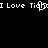Pixelated text reads "I Love Tidbit" with a heart symbol replacing the 'i' in 'Tidbit', displayed on black background.