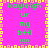 Pixelated text and border on bright pink background with yellow-orange frame, repeating 'kayleigh ur my bffl !!!!' in green letters.