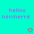 Pixelated cyan background with repeated purple text and red heart symbols arranged in a pattern