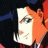 Pixelated anime-style character face with orange hair and blue background on left, adjacent to black background with white text "Anime IM" and signature "c0m" on right.