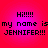 Pixelated text on a red-to-purple gradient background with four identical text blocks arranged in a