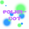 Two side-by-side static images of a digital graphic with purple and blue text over blurred green and blue circular shapes on white background.