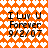 Pixelated orange and white heart-patterned background with repeated text "I Luv U Forever 9/2/07" in black block letters.