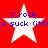 Red background with four white stars, each containing blue text reading "I rock, u suck (it)u suck (it)".