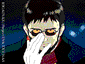 Six pixelated anime-style character portraits arranged in two , each with distinct clothing and background colors