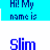 A 2x2 contact sheet of an animated AIM buddy icon showing text and a person's face across three sampled frames with blue pixelated text on cyan background transitioning to white background.
