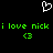 Pixelated green text and symbols on black background with white heart outline above.