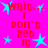 A static image with a bright pink background featuring repeated red text and cyan star shapes.