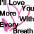 A static image of repeated text and pink heart outlines on a white background with red accents.