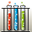 Animated sequence of test tubes in a rack with colored liquids and floating particles, showing liquid level changes across frames.