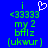 Blue background with green pixelated text and a white heart symbol above the text.