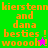 Pixelated orange text on colored backgrounds with small star-shaped animations in the bottom-right corner of two