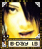 Pixelated portrait of a person with dark hair and yellow-toned skin, framed by a decorative border with text reading "B-DAY 13" at the bottom.
