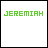 A 4x3 contact sheet of a pixel-art animation showing the gradual appearance of text and a frog character, with green text on white background transitioning from "JEREMIAH" to "BULLFROG".