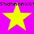 Four yellow stars on a bright pink background with repeated black text at the top and bottom edges.