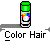 A static image of a green-capped spray can with rainbow accents, red hands holding it, and two figures with white heads, one in red and one in green, under the text "Color Hair".