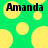 Green background with yellow circles and black text reading "Amanda" in two instances.