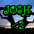 Green pixelated text 'JOSH' and '<3' over a landscape with heart-shaped tree silhouettes against a blue sky.
