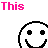 A 16-frame animated contact sheet of a pixel art buddy icon featuring repeated smiley faces and pink text that progressively forms the phrase "This is Bob & he likes You" across frames.