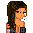 Pixel art contact sheet showing multiple views of a female character in black formal attire with brown braided hair, including full-body, torso, and legs frames alongside text labels "princess" and "indian".
