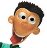 Pixelated cartoon-style icon of a male character with brown skin, black hair, and a red neckerchief against a white background.