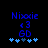 Blue pixelated text and symbols on black background with animated star sequence.